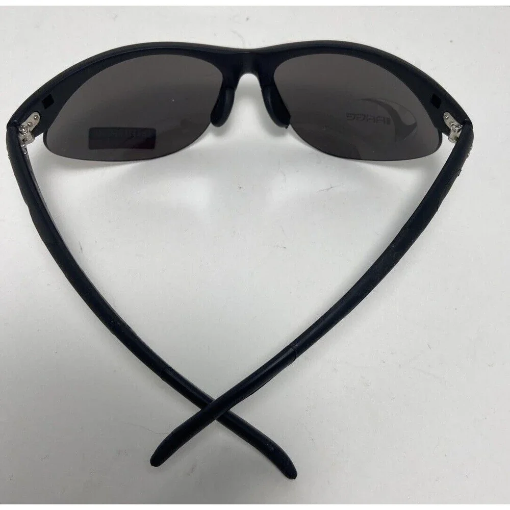 Virage Mens Sport Sunglasses Matte Black Semi Rimless Mirror Lens Nwt
